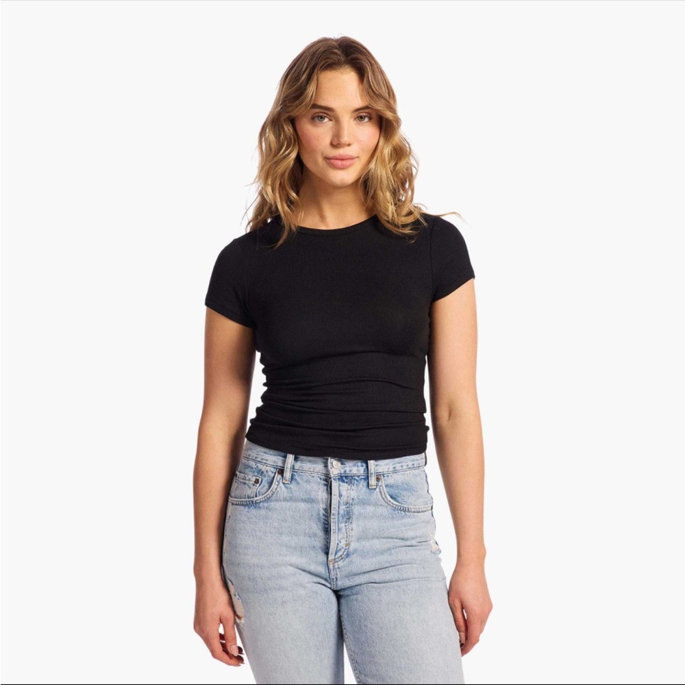 Nuuds Black Slinky Rib Tee